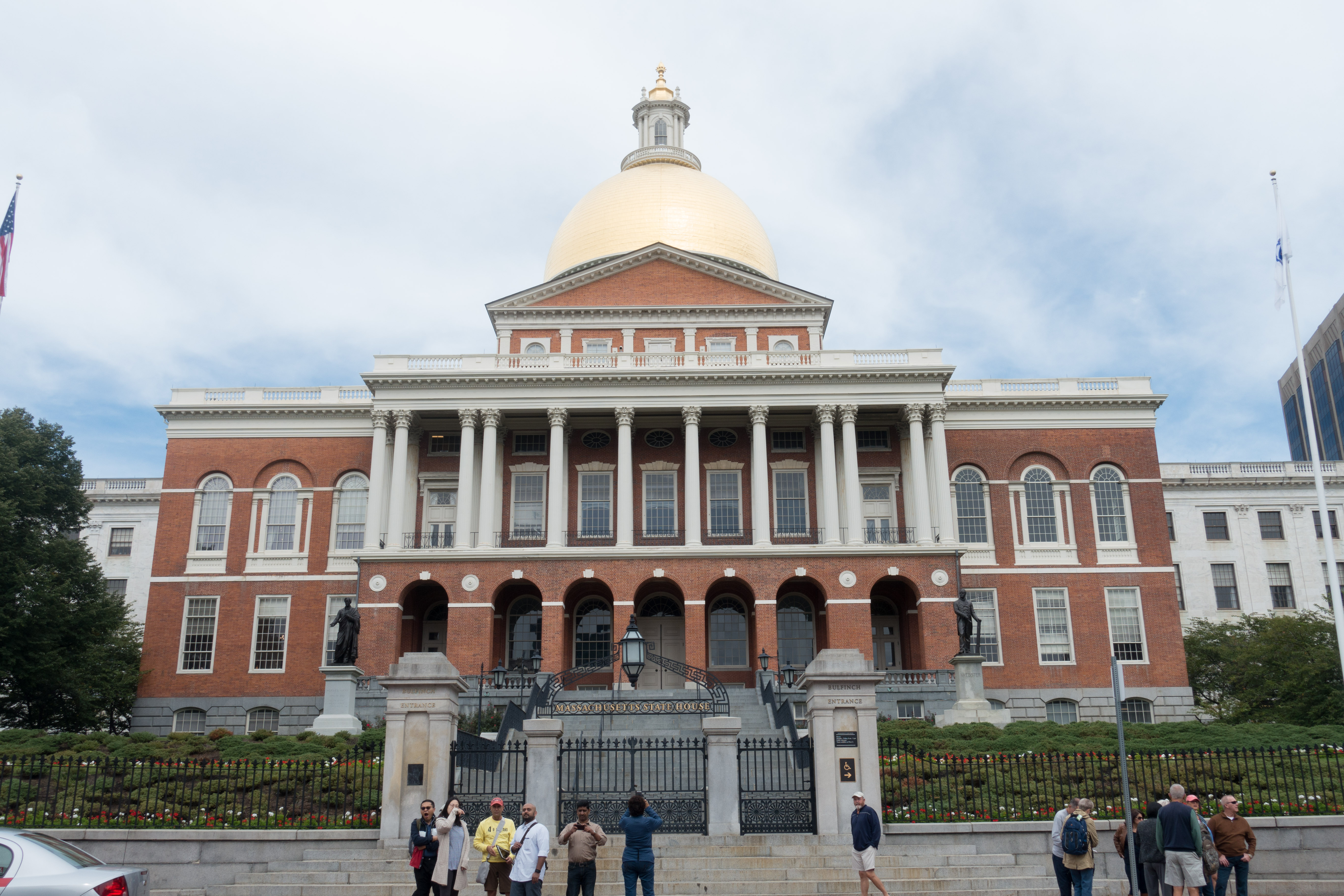 The Gold-Domed Massachusetts State House in Boston Common along the Boston Freedom Trail
